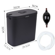 에어컨 배수통 정수기 물받이통 실내 물통 대용량 호스 다도 물받이 수반대 받침대, 02.블랙 11L+호스+흡수볼