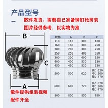 벤츄레이터 600mm 무동력 흡출기 배출기 고정식 벤츄레타 통풍기 환풍기, 03 00mm(304스텐) 조립식