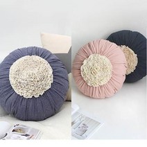 [미공간] 플라워 원형 호박쿠션 (3color) 지름50cm (솜포함), 라이트 핑크
