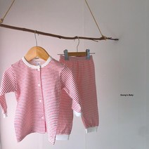 쏭스베이비 신생아 스트라이프 양면내의 유아내의 아동내의 유아실내복 아동실내복 잠옷 7부내의 베이비페어 신생아내의