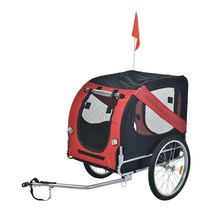 캠핑 자전거트레일러 애견 반려동물 캠핑 접이식 1인승 자전거 2인승 트레일러 유모차 유아, 레드