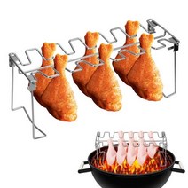 나혼자산다 비어캔치킨 숯불그릴/화로대 스테인레스 스틸 붙지 않는 닭 날개 다리 랙 바베큐 갈비 그릴 로스트 랙 접힌