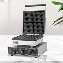 가정용 와플기계 크로플기계 상업용 업소용 2구 와플플레이트 메이커, 대형 4피스 사각 와플 오븐