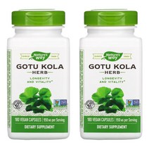 [1+1] 네이처스 웨이 고투콜라 허브 475mg 180베지캡슐 병풀추출물 센텔라 아시아티카 Gotu Kola