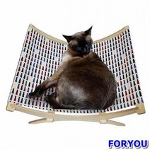ForU405 힐링타임 스카이 해먹 블루 패턴 자작나무 캣 강아지급식기 고양이용품, AT 1