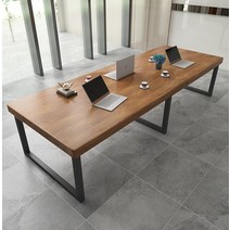 길고 단단한 원목 회의 테이블 의자 6인 8인 10인 회의실 회사 스터디 카페 대형, 길이180너비80높이75CM