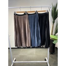 가을신상 데일리 밴딩 벨벳 레이스 양면 플리츠 롱스커트