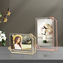 결혼 투명아크릴 프레임 가족사진 리브리움 소 탁상액자 액자틀제작, 리브리움 탁상액자 골드 소