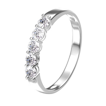 AEAW 14k 화이트 골드 0.1ct 3mm 총 0.5ctw df 라운드 컷 약혼ampwedding moissanite lab Growd diamond band ring for