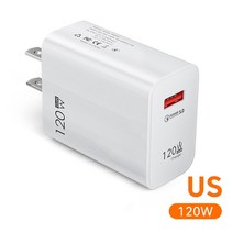 저스트온 120W USB 고속 충전 어댑터 삼성 호환 샤오미 범용 QC3.0 레드미 노트 11 9 프로 K50 포코 C40 화웨이 호환용 벽면 충전기, 02 US-White