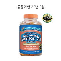 퓨어알래스카 오메가 살몬오일 1000mg 210정 (유통기한 23년 3월), 1개