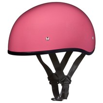 Daytona Helmets 하프 스컬 캡 오토바이 헬멧 DOT 승인 무광택 블랙 M 바이저 포함 USA 미국, Hi-Gloss Pink