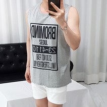 로니케이 브로마인드 프린팅 민소매 나시 티셔츠