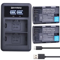 2X 2650mAh LP E6 LPE6 LP E6 E6N 배터리 + LED 듀얼 충전기 캐논 EOS 5DS R 5D Mark II 5D Mark III 6D 7D 70D 80, 3 Battery 1 Charger, 1개