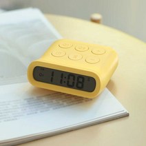 Elsecho 무소음 미니 디지털 알람시계 가정용, 베이지컬러