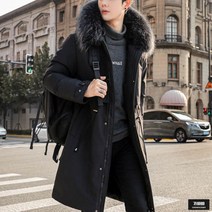 가바바 남성 롱패딩 모자에 털이 있어 따뜻한 패딩점퍼 G57009