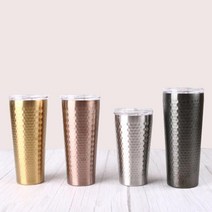 홈아트 벌집 이중진공 컬러 스텐컵(무료각인서비스 뚜껑별매), 510ml, 골드