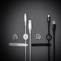 벤츠 마그네틱 홀더 USB to C타입 고속 충전케이블 데이터 전송 차량거치 분실방지 스트랩, 블랙