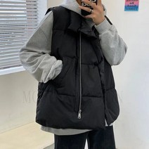 MOSAIRATION 남성 학생 데일리 조끼 루즈핏 집업 민소매 베스트 커플룩 겨울용 SFW0903015