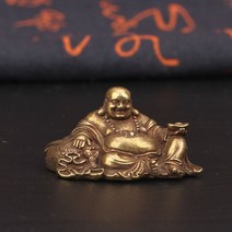 불교 부처님 골동품 청동 큰 배꼽 웃음 미륵 불상 책상 구리 장식 공예 황동 미니어처 인형 홈 장식, 미륵불