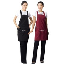라인 벨크로 미니 유니폼 식당주방미용실앞치마, 1개, 검정