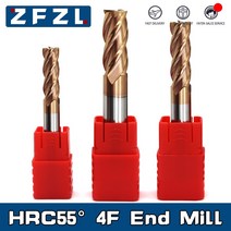HRC55 카바이드 엔드밀 120mm 엔드밀 4 플루트 밀링 커터 합금 코팅 텅스텐강 절삭 공구 CNC 가공 엔드밀, 63.8X8DX100L4F - 10PCS