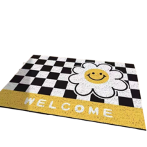 포유 현관 출입 매장 데이지 체크 코일 대형 발매트, 데이지 체크 코일 발매트(60x90), D, 1개