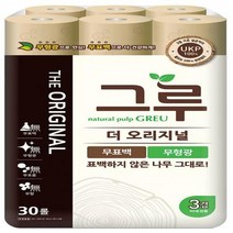 삼정 3겹 데코 그루 오리지날 화장지(무표백펄프) 30m*30롤*1pack