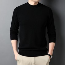 ONEPICK 남성 추동 순모 스웨터 캐주얼 순색 긴팔 스웨터 루즈핏 상의