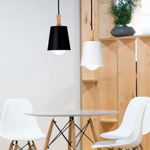 루미아르떼 팅커벨 2등 펜던트, 블랙&화이트 + 12W 전구색 볼구