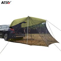 SUV차박텐트 290*200*200CM SUV 오프로드 차량 RV 자동차 사이드 카 테일 캐노피 텐트 타프 모기 방지 메, 05 육군 녹색