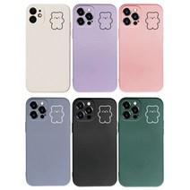 스톤스틸 아이폰 13 프로 12 미니 11 맥스 X S MAX XR 7 8 SE2 SE3 곰 젤리 곰돌이 사각 스퀘어 카메라 보호 감성 커플 우정 컬러 케이스
