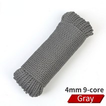 등산 야외 4mm Paracord 등산 보조 라인 9 코어 구명 밧줄 장비 안전 다기능 로프, 06 GRAY_04 100M