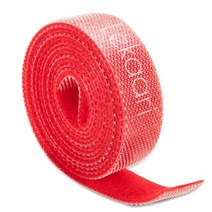 Strong Cable Organizer Self Adhesive Fastener Tape USB Cable Winder nylon Reusable Strong Hooks Loop, 14 1m red X 1pc