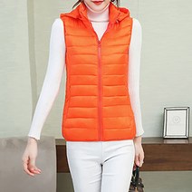 가을 겨울 얇은 패딩 면 베스트 여 커플 조끼 탈부착 후드 숏 면 나시 면 나시 코트 하늘비즈 H198O137