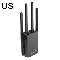 무선통신 유선공유기 휴대용공유기 인터넷증폭기 VPN라우터 WIFI6공유기 와이파이중계기 무선 라우터 와이파이 리피터 듀얼 밴드 안테나 신호 증폭기 장거리 익스텐더 부스터, 300m 미국 블랙