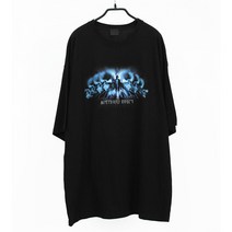 레어코드 버터플라이 데칼코마니 나비효과 나염 스트릿 오버핏 박스티 반팔티