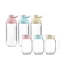 단미 BLS01 블렌더 전용 컵 모음(텀블러유리컵플라스틱컵), 400ml 유리컵(핑크)