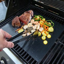 ko_ea_617 타지않는 반영구 BBQ 그릴 바베큐 매트 고기불판 바베큐시트 바베큐그릴매트 캠핑필수용품 휴대용바베큐그릴, 바베큐매트-블랙