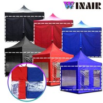 WINAIR 캐노피 천막 일반/투명 바람막이 4면세트(프레임+지붕 미포함), 투명 4면세트(프레임+지붕 미포함), 3x2m, 레드