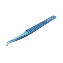 도구 Alement 일본 스테인리스 스틸 플라즈마 코팅 12cm 45도 각도 속눈썹 핀셋 BLJP124004 USA 미국