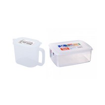 나카야 밀폐용기 1L 3L 냉장고정리 육수용기 쌀통 투명용기 손잡이 물코 보관통 나까야, 손잡이형 1000ml