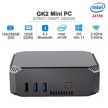 소형미니PC 미니 휴대용 산업용 한뼘 GK2 PC 윈도우 11 CPU 인텔 셀러론 J4105 쿼드코어 DDR4 12GB 128GB 256GB 512GB SSD 인터넷 컴퓨터 데스크, [02] UK, [02] 12GB 256GB