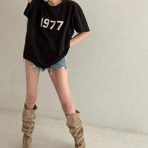 슈팅스타 / 오버핏 숫자 레터링 데일리 반팔 티셔츠 3374330