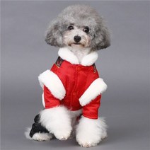 Hoopet-레트로 애완 동물 새해 중국 당나라 옷 개 고양이 4 다리 점프 슈트 전통 의상 패딩 강아지 양털 안감 코트 재킷, 빨간_XL