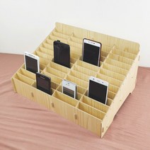 맑음충전소 핸드폰 보관함 60구 학교 학원 회사 세미나 교회 운동 스마트폰보관함, 60, 오크우드