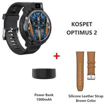 스마트워치 Kospet optimus 2 남자 mt6762 octa core 4gb 128gb android 10.7 4g smartwatch 90도 회전 카메라 wifi, 램 4기가 128기가 롬, 스트랩 파워 밴드 추가