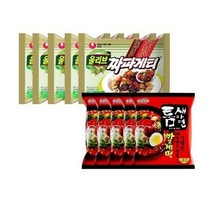 봉지)팔도틈새라면빨계떡 5개 + 봉지)농심짜파게티 5개, 5세트