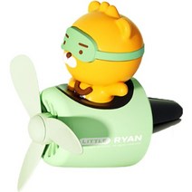 부리또 카카오프렌즈 프로펠러 차량용 방향제 디퓨저 송풍구 석고방향제 차량악세서리+리필4매, 라이언(연두)