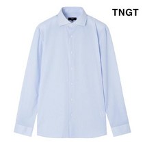 티엔지티 20SS 블루 세미와이드카라 스트라이프 드레스셔츠 TGSH0E555B2